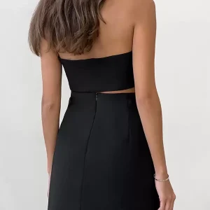 Skirt Set Party ,Club And Street Wear Sleeveless Polyester Buttons Chic - Image 4