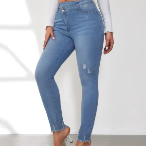 Stretchy Ripped Streetwear Fashion Slim-fitting Skinny Denim Pencil Pants - Image 3