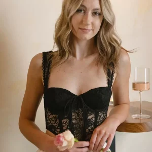 Stylish Cami Top Sweetheart Neck Lace Lace Sheer Elegant Camis - Image 2