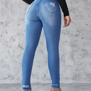 Stylish Fashion Party And Outdoor Jeans Distressed Tapered Fit Denim - Image 6