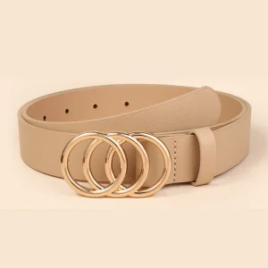 Three ring alloy buckle decoration for women's trendy versatile belt - Image 4