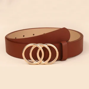 Three ring alloy buckle decoration for women's trendy versatile belt - Image 5