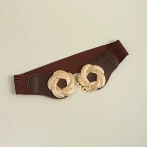 Wide Belt Elastic Cinch Waistband Stretch Dress Ladies flower Belt - Image 13