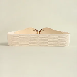 Wide Belt Elastic Cinch Waistband Stretch Dress Ladies flower Belt - Image 7