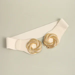 Wide Belt Elastic Cinch Waistband Stretch Dress Ladies flower Belt - Image 9