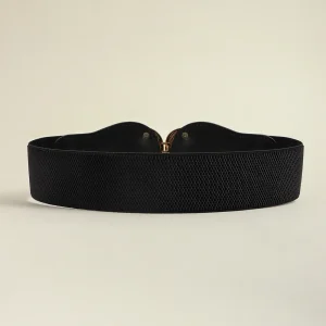 Wide Belt Elastic Cinch Waistband Stretch Dress Ladies flower Belt - Image 3