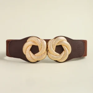 Wide Belt Elastic Cinch Waistband Stretch Dress Ladies flower Belt - Image 10