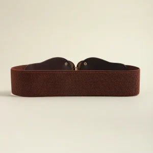 Wide Belt Elastic Cinch Waistband Stretch Dress Ladies flower Belt - Image 11