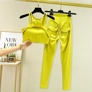 Yoga Set Sports Bra Tracksuit Leggings Pocket High Waist Pant Fitness Workout Cycling Sport Gym Outfit Clothes - Image 13