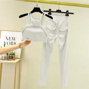 Yoga Set Sports Bra Tracksuit Leggings Pocket High Waist Pant Fitness Workout Cycling Sport Gym Outfit Clothes - Image 10
