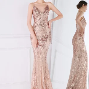 luxury birthday prom party long dresses backless sequin slip vestidos - Image 9