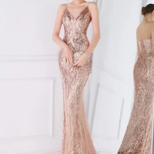luxury birthday prom party long dresses backless sequin slip vestidos - Image 10