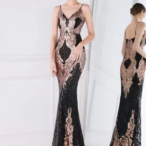 luxury birthday prom party long dresses backless sequin slip vestidos