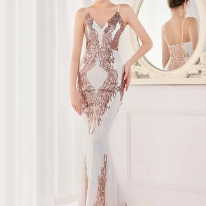 luxury birthday prom party long dresses backless sequin slip vestidos - Image 6
