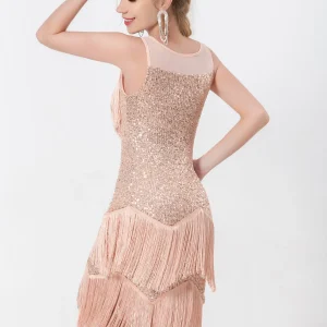 see through Sequin elegant evening prom vintage tassel party dress vestidos - Image 10