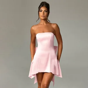 strapless bow mini dress temperament shorts - Image 5
