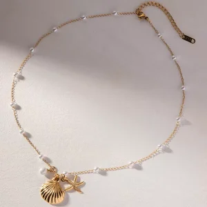 Casual Pearl Shell And Starfish Style Necklace Jwelery - Image 5