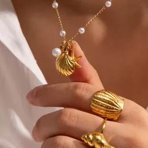Casual Pearl Shell And Starfish Style Necklace Jwelery - Image 4