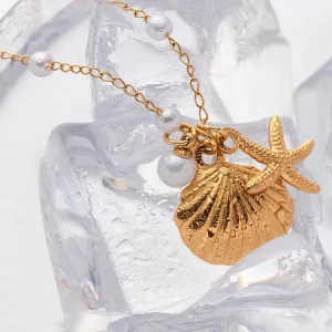 Casual Pearl Shell And Starfish Style Necklace Jwelery - Image 6