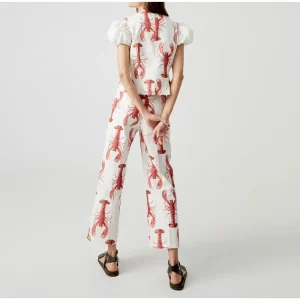 Casual Printed Pants Suits And Puff Sleeve Street Outfit - Image 3