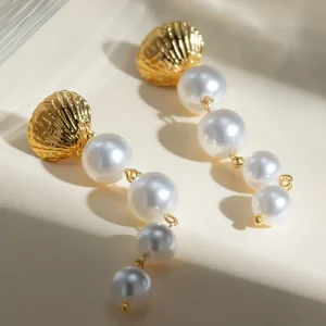Casual Shell Pearl Stylish Delicate Earrings - Image 4