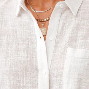 Casual Solid Short Sleeve Cotton Linen Loose Vintage Elegant Shirt - Image 4