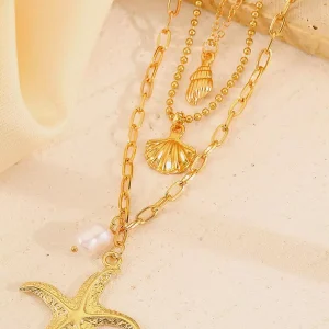 Daily Casual Metallic Stars Necklace Jewelry - Image 4