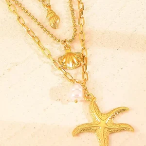 Daily Casual Metallic Stars Necklace Jewelry - Image 2