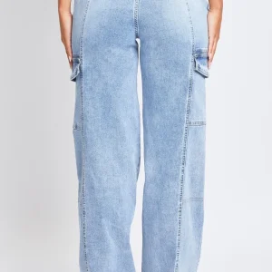 Elegant Daily Casual Pant Jeanswear High-Rise Straight Cargo Jeans - Image 3
