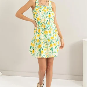 Elegant Party And Beach Short Dress Floral Tie Shoulder Mini Dress - Image 3