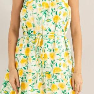 Elegant Party And Beach Short Dress Floral Tie Shoulder Mini Dress - Image 2