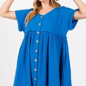 Elegant Party Short Button Up short Sleeve Stylish Dress - Image 3