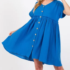Elegant Party Short Button Up short Sleeve Stylish Dress - Image 2