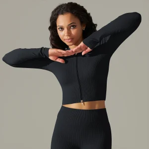 Front Zipper Yoga Tops Seamless Crop Top Fitness Shirts Long Sleeve Sports Top Gym Top Workout Active Wear - Image 20