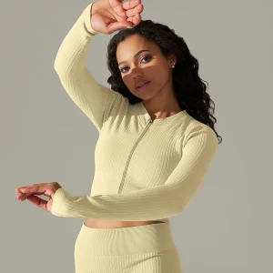 Front Zipper Yoga Tops Seamless Crop Top Fitness Shirts Long Sleeve Sports Top Gym Top Workout Active Wear - Image 15