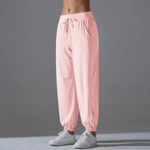 High Waist Pants Ice Silk Clothing Thin Youthful Clothes Casual Clothes Slim Loose Pants
