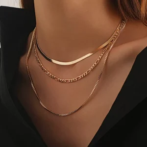 Hip Hop Bright Metallic And Alloy Multi-Layer Necklace - Image 3