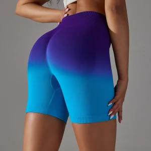 Yoga Shorts Gym Running Workout Shorts Seamless Sports Shorts High Waist Elastic Butt Lifting Fitness Shorts - Image 2