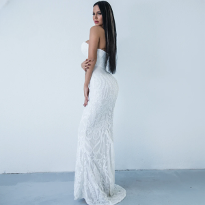 Elegant Glitter Sequin And Bodycon Long Prom Dress - Image 4