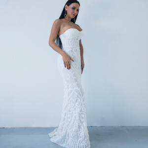 Elegant Glitter Sequin And Bodycon Long Prom Dress - Image 5