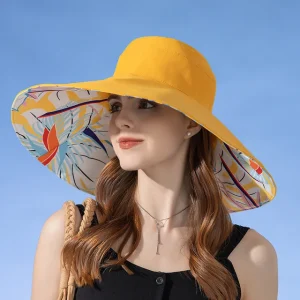 100% Cotton Cross border Double sided Fisherman Enlarged brim Sun Hat - Image 4