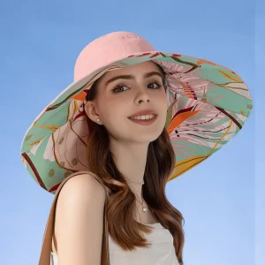 100% Cotton Cross border Double sided Fisherman Enlarged brim Sun Hat - Image 2