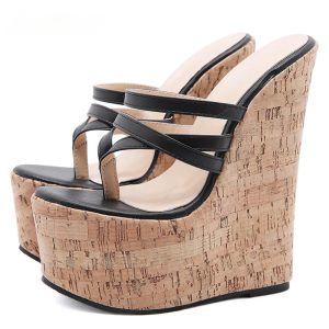 Casual Slip On Rome Narrow Band Wedges Platform High Heel