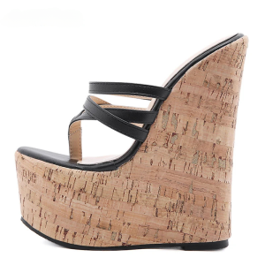 Casual Slip On Rome Narrow Band Wedges Platform High Heel - Image 3