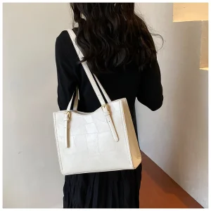 Casual Texture Leather Large Capacity One holder Simple Versatile Tote Bag - Image 6