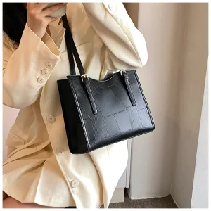 Casual Texture Leather Large Capacity One holder Simple Versatile Tote Bag - Image 2