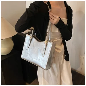Casual Texture Leather Large Capacity One holder Simple Versatile Tote Bag - Image 7