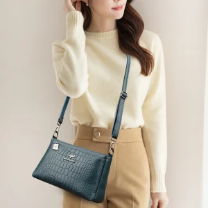 Crocodile pattern Leather Shoulder Designer Large capacity Tote Sac Handbag - Image 4