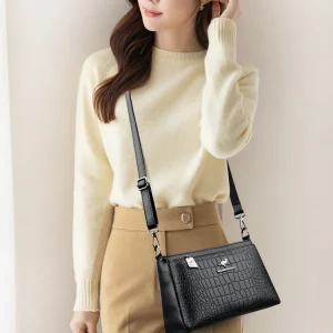 Crocodile pattern Leather Shoulder Designer Large capacity Tote Sac Handbag - Image 3