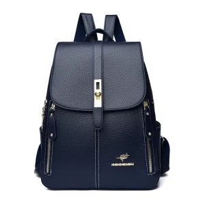 Designer Bookbag Fashion Backpack High Quality PU Leather Large Capacity Travel Bags - Image 9